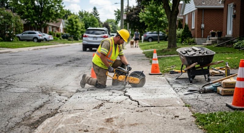 Cracked Sidewalk Repair in West Des Moines, IA